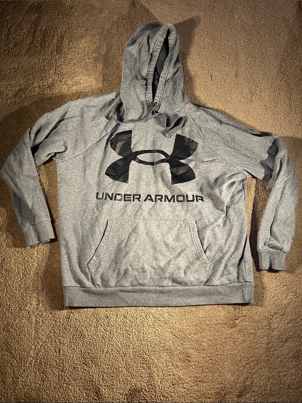 Under Armour Heather Gray Hoodie with Black Logo